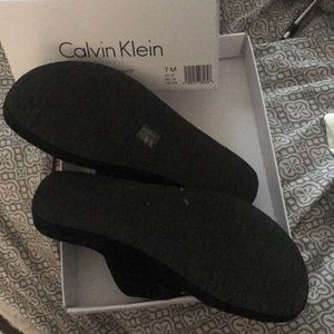 Black Calvin Klein thong sandal
